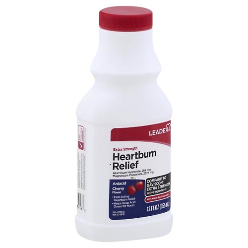 Image for Leader Heartburn Relief, Extra Strength, Cherry Flavor,12oz from ATKINS FAMILY PHARMACY